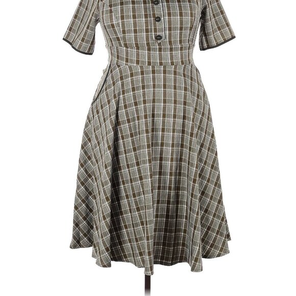 NWT Voodoo Vixen Checked Collar Flare Dress XXL - Picture 4 of 8